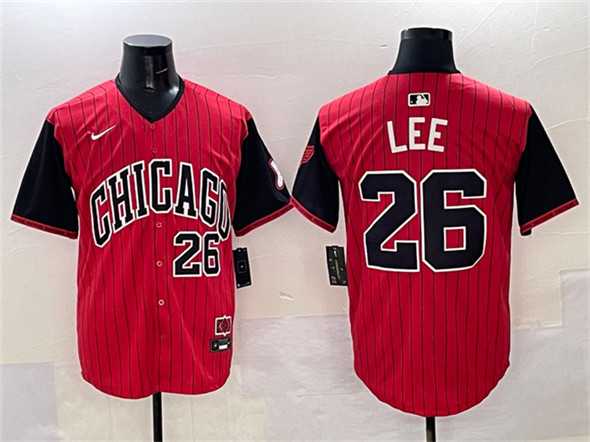 Men%27s Chicago White Sox #26 Korey Lee Red Black 2025 City Connect Limited Stitched Jersey